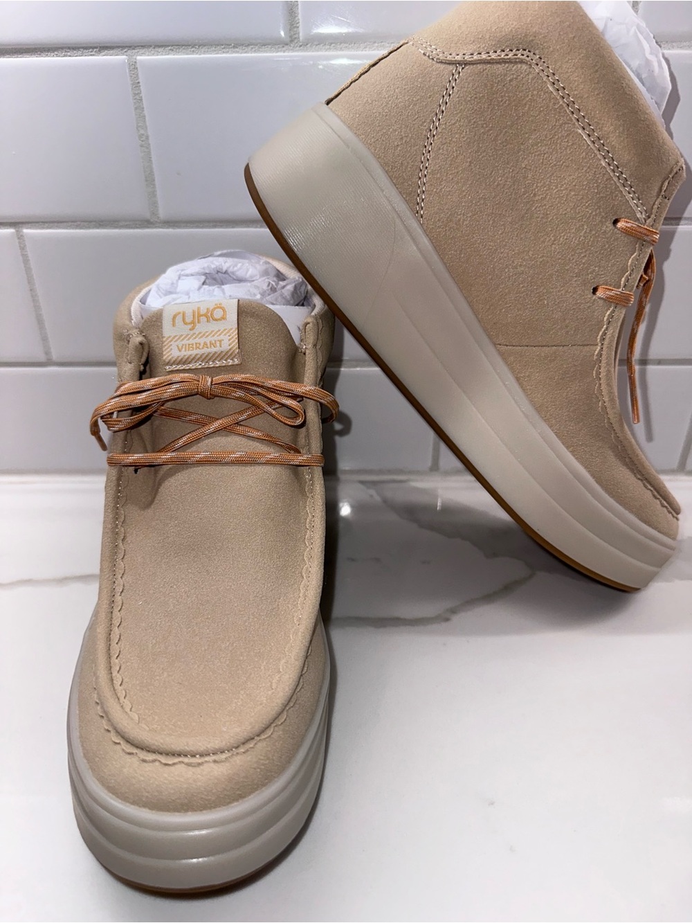 Ryka Vibrant Latte Brown Ankle Booties